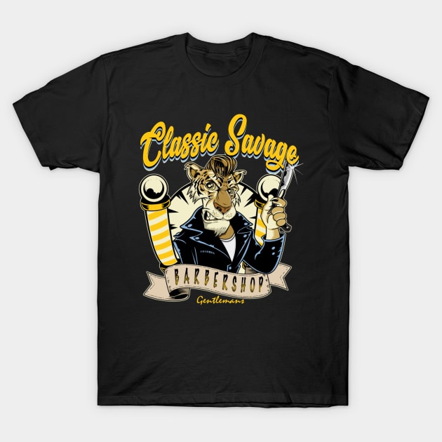 Classic Savage. Tiger T-Shirt by BlackMorelli